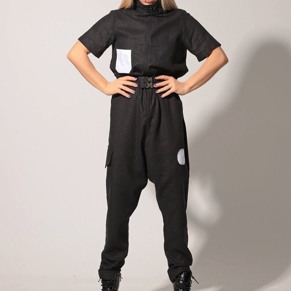Adeptt Pants - One-off black cotton jumpsuit, NWT